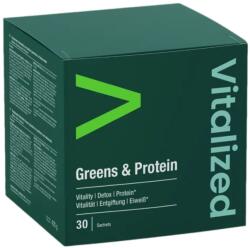 Vitalized Greens & Protein, Superalimente și proteine pe bază de plante - 30 pliculețe