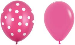 Cyrax Set 10 Baloane din Latex, Cyrax, Model Party cu Buline si Simple, 30 cm, Fucsia, 2.8 g (130907)