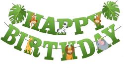 Cyrax Banner Happy Birthday 100x200 cm, Cyrax, Rola de Ata Inclusa, Tematica Jungle, Verde (130543)