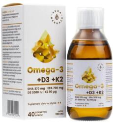Aura Herbals Omega-3 (370 DHA) + D3 (2000 IU) + K2MK7, lichid - 200 ml