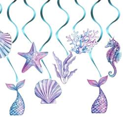 Cyrax Set 8 Decoratiuni pentru Petrecere Sirena, Cyrax, Colectia Mermaid, Panglici Incluse, Multicolor (132612)