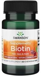 Swanson Biotin 5000 mcg, Aromă naturală de cireșe - 60 comprimate