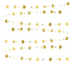 Cyrax Banner cu Inimioare, Cyrax, Tip Franjuri, 4 m, Rola de Ata Inclusa, Auriu/Alb (131226)