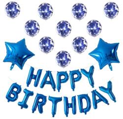Cyrax Set 12 Baloane si 1, latex si folie Albastru (129881)