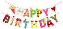 Cyrax Banner Happy Birthday 100x200 cm, Cyrax, Rola de Ata Inclusa, Tematica Candy, Multicolor (130541)