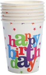 Cyrax Set 6 Pahare de Carton, Cyrax, Colectia Happy Birthday, 7 x 5 x 8.5 cm, Multicolor (132620)