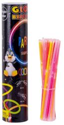 Cyrax Set 100 bratari luminoase si colorate pentru petreceri, Glow Sticks Culori diferite (130476)