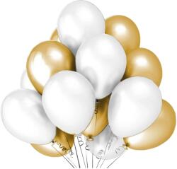 Cyrax Set 10 Baloane din Latex Metalizate, Cyrax, Model Party, 5x Alb, 5x Nude, 23 cm, 2.2 g (126807)
