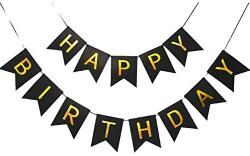 Cyrax Banner Happy Birthday 100x200 cm, Rola de Ata Inclusa Negru (130540)