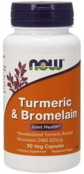NOW Turmeric & Bromelain - 90 capsule Veg