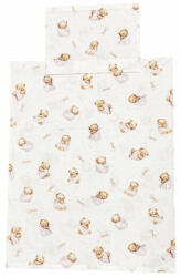  Bébi ágyneműhuzat garnitúra 70x90 cm, 30x40 cm - Fehér színű, macis