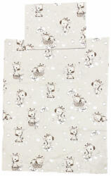  Bébi ágyneműhuzat garnitúra 70x90 cm, 30x40 cm - Drapp színű, zsiráfos