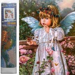NORIMPEX - Puzzle Pictura cu diamant: Inger cu flori 30x40 cm - 1 - 39 piese