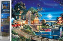 NORIMPEX - Puzzle Pictură cu diamant: Casă lângă lac 30x40cm - 1 - 39 piese