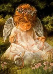 NORIMPEX - Puzzle Pictura cu diamant: Îngerașul 30x40cm - 1 - 39 piese