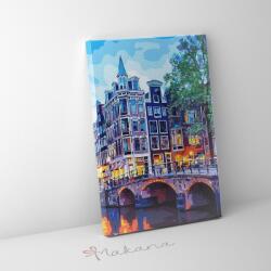 Makana Éjszakai fények Amszterdamban - Számfestő készlet, kerettel (40x50 cm)