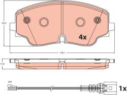 TRW set placute frana, frana disc TRW GDB2498 (GDB2498)