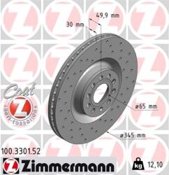 ZIMMERMANN Disc frana ZIMMERMANN 100.3301. 52 (100.3301.52)