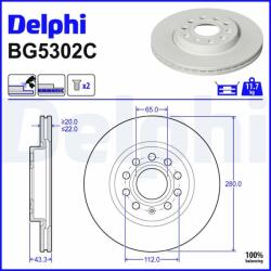 DELPHI Disc frana DELPHI BG5302C (BG5302C) - automobilus