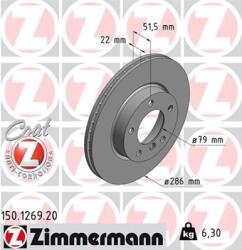 ZIMMERMANN Disc frana axa fata ZIMMERMANN 150126920 (150.1269.20)