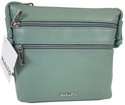 RIALTO fém logós átvetős pisztáciazöld, dupla előzsebes kis bőrtáska RX371DO-F2 - minosegitaska