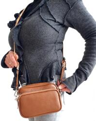 RIALTO csau színű, fekvő előzsebes kis bőr divattáska RX392P/DO-A0 - minosegitaska