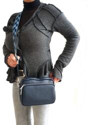 RIALTO kék színű, fekvő előzsebes közepes bőr divattáska RX392/DO-07 - minosegitaska