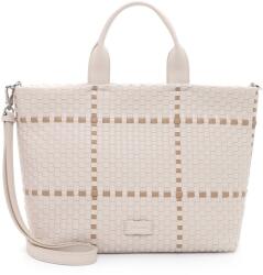 Tamaris Aluna bézs-mogyoró, raffia mintás, közepes bowling divattáska 32893-400 - minosegitaska