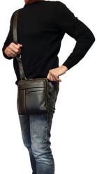 RIALTO sötétbarna, aszimmetrikus közepes álló férfi válltáska RT10138AE-08 - minosegitaska