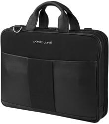 Giorgio Carelli két fogós, két részes fekete laptoptartós aktatáska GC338700-002 - minosegitaska
