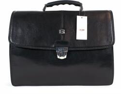 GIUDI fekete "G" emblémás, két részes bőr aktatáska G4359TGD-03 - minosegitaska