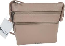 RIALTO fém logós átvetős púder színű, dupla előzsebes kis bőrtáska RX371DO-B8