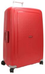 Samsonite S'CURE négykerekű karmazsinpiros-szürke csatos óriás bőrönd 81cm 59244-1235 - minosegitaska