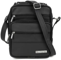 BELTIMORE álló, kis, három zsebes bőr férfi kézi és válltáska-fekete G19 - minosegitaska