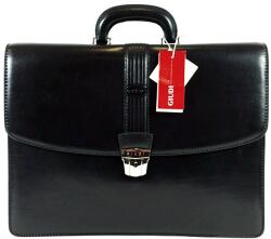 GIUDI fekete két részes bőr aktatáska G5732-03 - minosegitaska