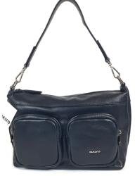 RIALTO fekete, dupla zsebes, megfordítható bőr divattáska RX441DO-03 - minosegitaska