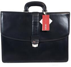 GIUDI fekete egy részes bőr aktatáska G5731 - minosegitaska