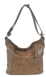  Karabineres fogós, nubuk virág betétes, tóp bőr divattáska ALR219B