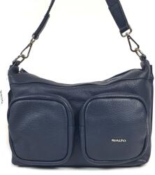 RIALTO sötétkék, dupla zsebes, megfordítható bőr divattáska RX441DO-07