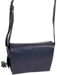 RIALTO sötétkék, közepes, sok részes fedeles bőrtáska RT212804C-07 - minosegitaska