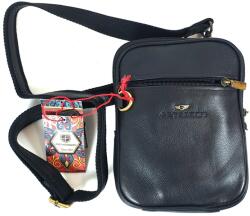 WILD PETERSON fekete kis bőr övre húzható táska-átvetős válltáska PTN-1113