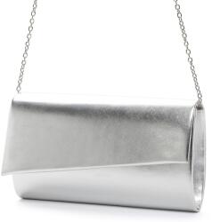 Tamaris Amalia ezüst, fémes hatású, ferde fedeles alkalmi táska 32812-830 - minosegitaska