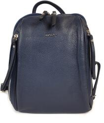 RIALTO kék fém zippes, oldalzsebes bőr divathátizsák RX405R/DO-07 - minosegitaska