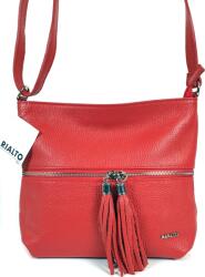 RIALTO piros előzsebes, dupla rojt húzókás, bőr divattáska RX377DO-05 - minosegitaska