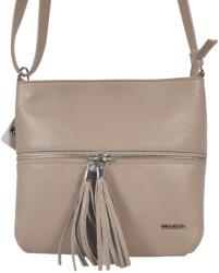 RIALTO púderrózsaszín előzsebes, dupla rojt húzókás, bőr divattáska RX377DO-B8 - minosegitaska