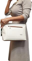 RIALTO bézs-csau, tűzött előzsebes közepes bőr divattáska RT2035NQ-19 - minosegitaska
