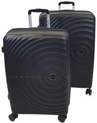 Touareg négykerekű kör bordás, fekete polipropilén M, L bőrönd szett-TG8002-2db - minosegitaska