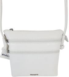 RIALTO fém logós átvetős fehér, dupla előzsebes kis bőrtáska RX371DO-09 - minosegitaska