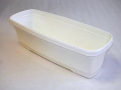  Virágláda tálcával, 50 cm, fehér műanyag (892)