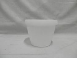  Hordó alakú fehér virágcserép , 18 cm (855) (855)